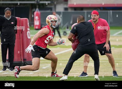 San Francisco Ers Defensive End Nick Bosa Runs A Drill As