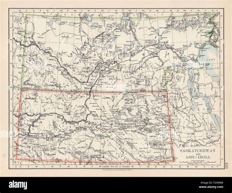 SASKATCHEWAN & ASSINIBOIA Province map. Canadian Pacific Railroad. JOHNSTON 1901 Stock Photo - Alamy