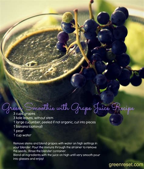 Green Smoothie Recipe With Home Made Grape Juice From Self Grown