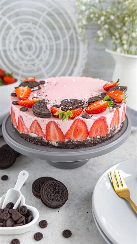 Oreo Erdbeer Cheesecake No Bake Pia Backt