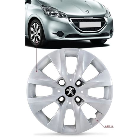 Calota Aro 14 Peugeot 206 207 208 2015 2016 Emblema No Shoptime