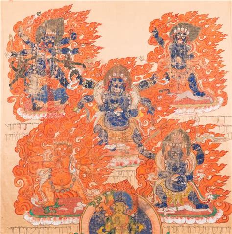 Tibetan School 19th Century A Thangka Depicting Mahakala 19