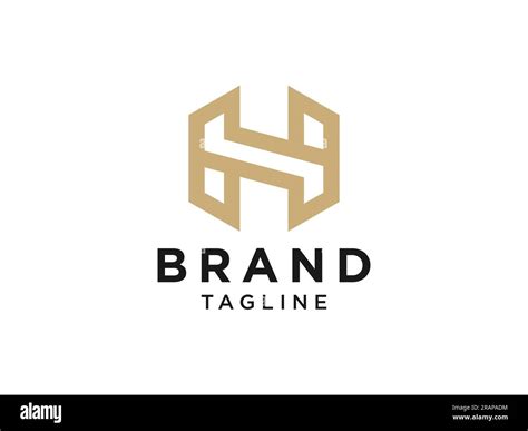 Abstract Initial Letter H Logo Gold Linear Style Usable For Business