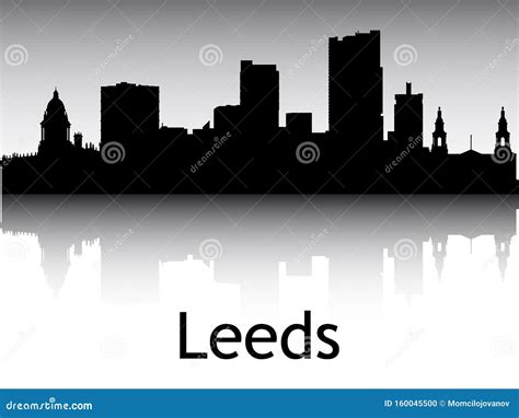 Panoramic Silhouette Skyline Of Leeds United Kingdom Stock Vector