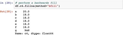 Forward And Backward Filling Of Missing Values Learning Pandas Second Edition [book]