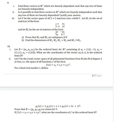 Solved 1 Let V Be The Set Of All Real Valued Functions