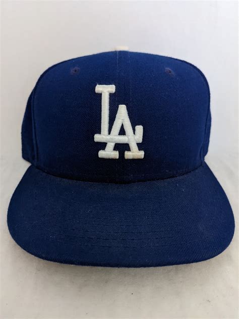 7 1/4 LA Dodgers Solid Blue MLB New Era Cool Base 59Fifty Hat Baseball ...