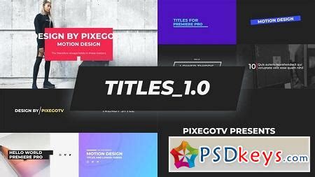 The Titles Typography Pack Premiere Pro Templates 125281 Free