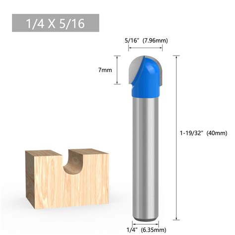 Shank Ball Nose Router Bits End Mill Round Cove Box Solid Cnc