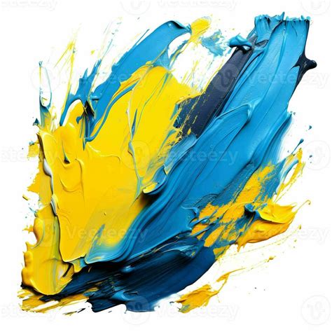 Smooth Brush With Strokes Of Oil Paint Yellow And Blue Paint Ai