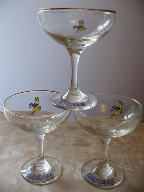 Set of 3 Vintage Babycham Glasses Leaping by TwentiethCenturyJoy