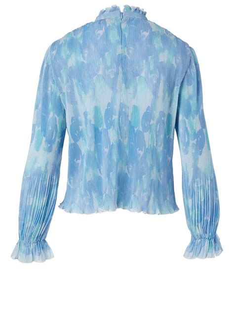 Ganni Pleated Georgette Blouse Holt Renfrew Canada