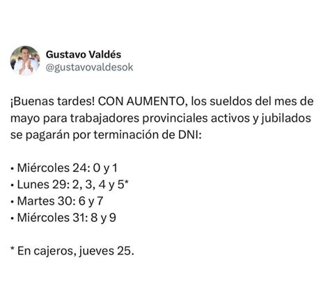 Vald S Anunci Cronograma De Pago De Sueldos De Mayo Con Aumentos