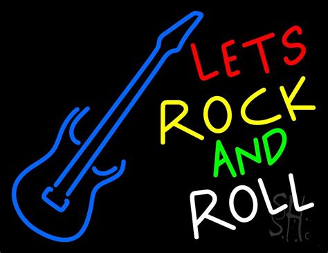 Lets Rock N Roll Led Neon Sign Rock N Roll Guitar Neon Signs