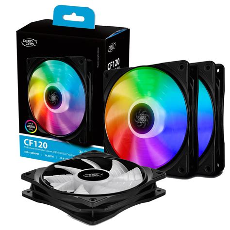 Kit De 3 Ventiladores Deepcool CF 120 RGB 3x120mm Compatibles Aura