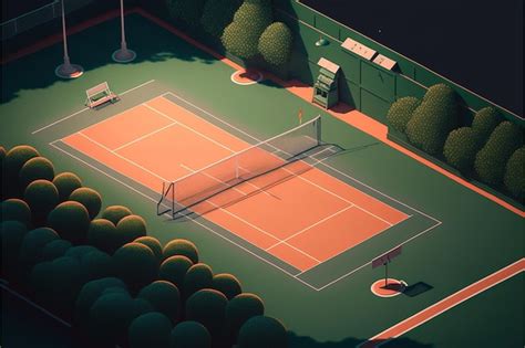 Una Ilustraci N Digital De Una Cancha De Tenis Con Un Letrero Que Dice