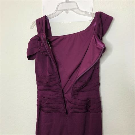 Tadashi Shoji Womens Purple One Shoulder Pleated Sil… Gem