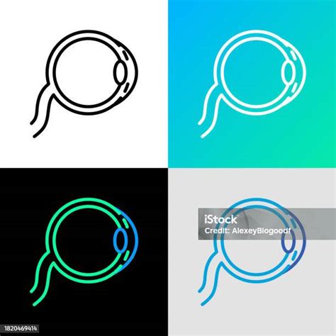 Cornea Thin Line Icon Structure Of Human Eye Ophthalmology Vector Illustration Stock