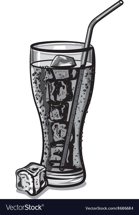 Grayscale Soda Water Royalty Free Vector Image