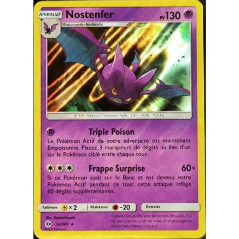 Nostenfer Carte Holo Rare 130 Pv Soleil Et Lune 56 149 Carte Po