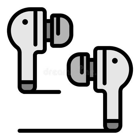 Vector De Contorno Del Icono De Auriculares Bluetooth Stock De