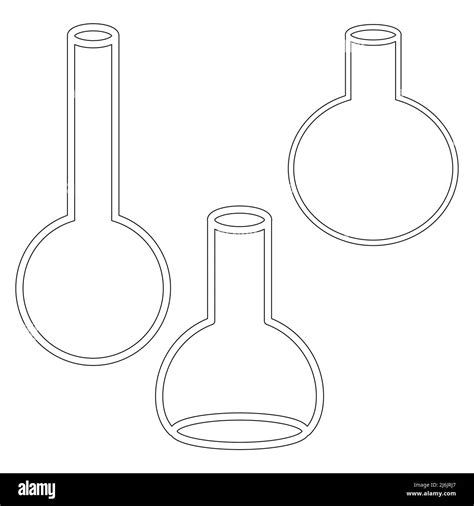 Chemical Test Tubes Vector Icons Set Minimalist Flat Illustrations