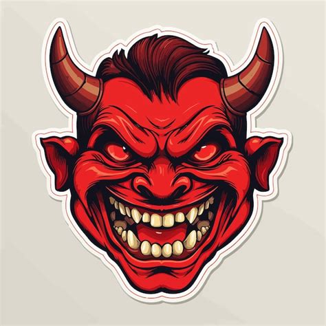 Premium Vector Red Red Devil Face