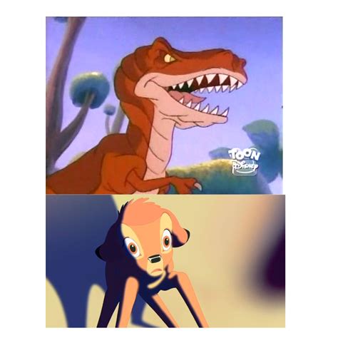 Bambi Scared Of Tyrannosaurus Rex By Comedyyeshorrorno On Deviantart