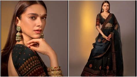 Aditi Rao Hydari Looks Royal In Dark Sage Green Exquisite Lehenga See