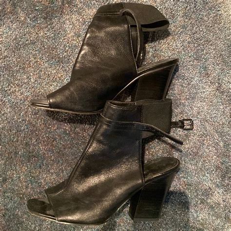 Via Spiga Shoes Via Spiga Black Open Toe Block Heel Shoe Poshmark