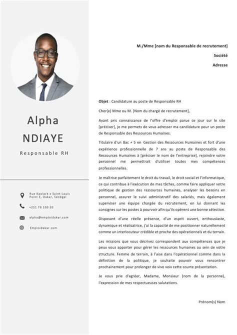 Mod Le De Lettre De Motivation Responsable Ressources Humaines Gratuit