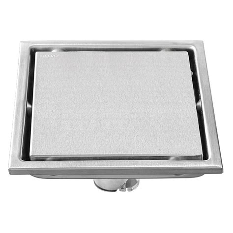 Bathroom Shower Floor Drain Modern Square Style In Brushed Nickel