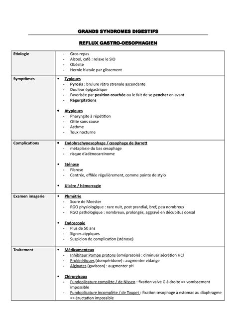 Grands Syndromes Digestifs Grands Syndromes Digestifs Reflux