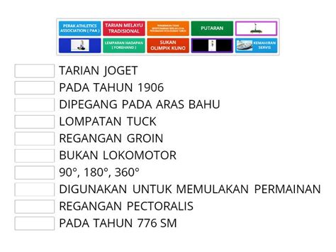 SOALAN PENDIDIKAN JASMANI TINGKATAN 1 Match Up