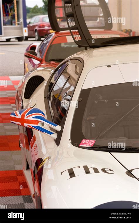 Ferrari 430 Challenge In Garage At Paddock For GT Cup At Oulton Park