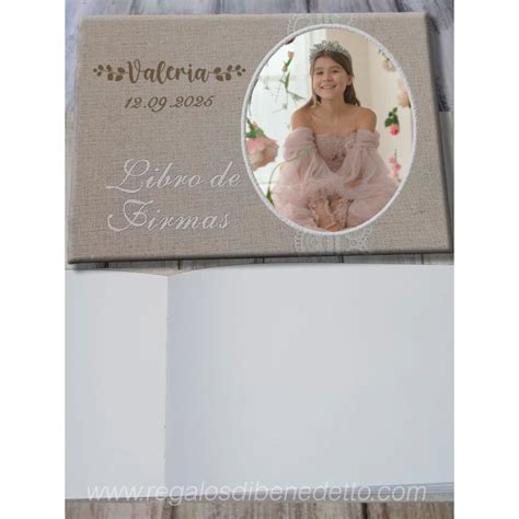 Libro de firmas quinceañera con foto Grabado láser Sin grabado