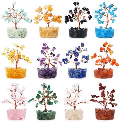 Amazon Handcrafted Healing Crystal Trees Set Of 12 With Orgone