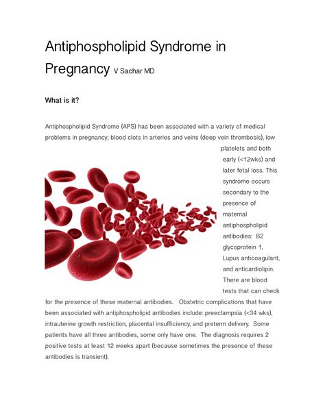 Antiphospholipid Syndrome In Pregnancy Pdf