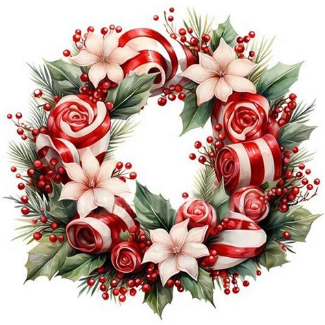 Christmas Wreath Canvas Full Round Square Drill Diamond Painting