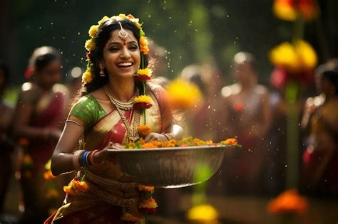 Premium AI Image | Onam festival in India Generative AI 1