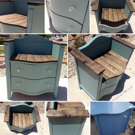 Repurposed Small Dresser Into 2 Drawer Dresser Bench Small Dresser