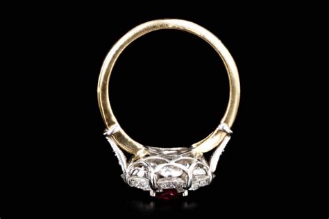 18k Yellow Gold And Platinum 1 14 Carat Burma Ruby And Old European Cut