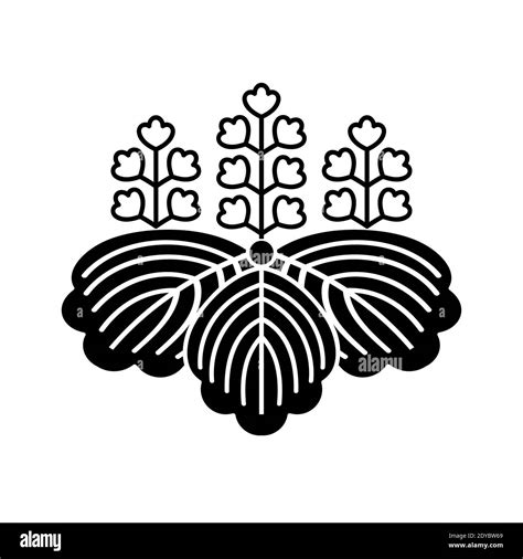 Japan National Lily Of The Valley Flower Emblem Symbol Stock Vector