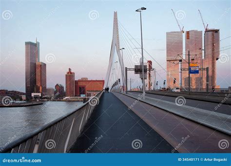 Rotterdam Downtown Skyline at Sunset Editorial Photo - Image of center ...