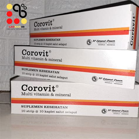 Jual Corovit Tablet Multivitamin Daya Tahan Tubuh Box Isi