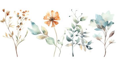 Premium Photo Delicate Watercolor Floral Illustration AI Generated