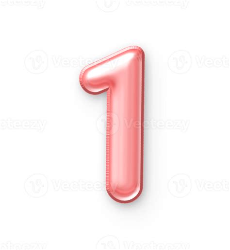 1 Number Balloon Pink 24652425 Png