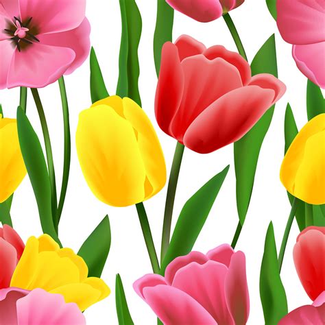 Tulip Pattern Seamless 452367 Vector Art At Vecteezy