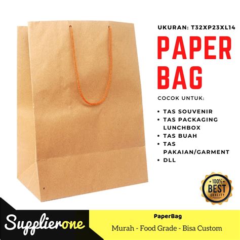 Jual Kantong Kertas Coklat Paper Bag Tas Makanan Paper Bag