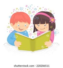 Children Sharing Books